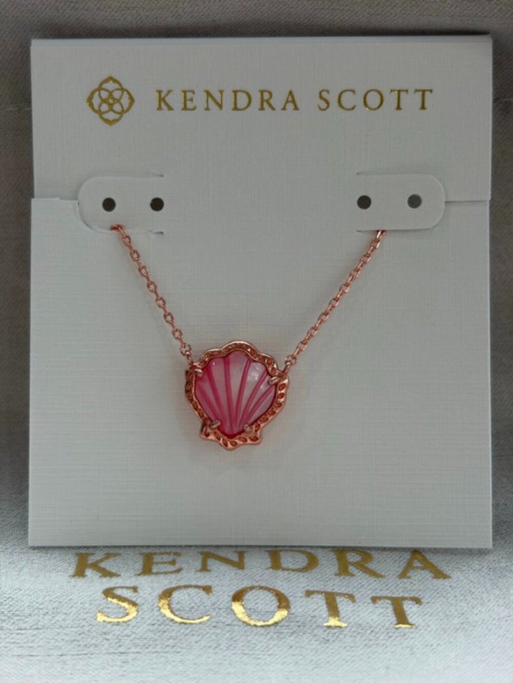 Kendra Scott pink seashell necklace